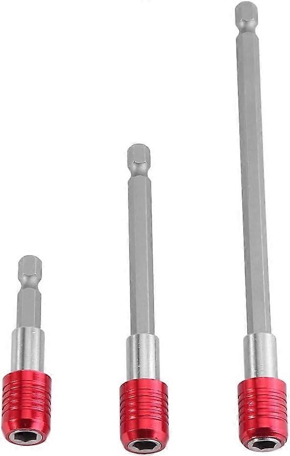 3Pcs Magnetic Bit Holders Screwdriver Extension 1/4" Hex Extension Screwdriver Red 60/100/150Mm
