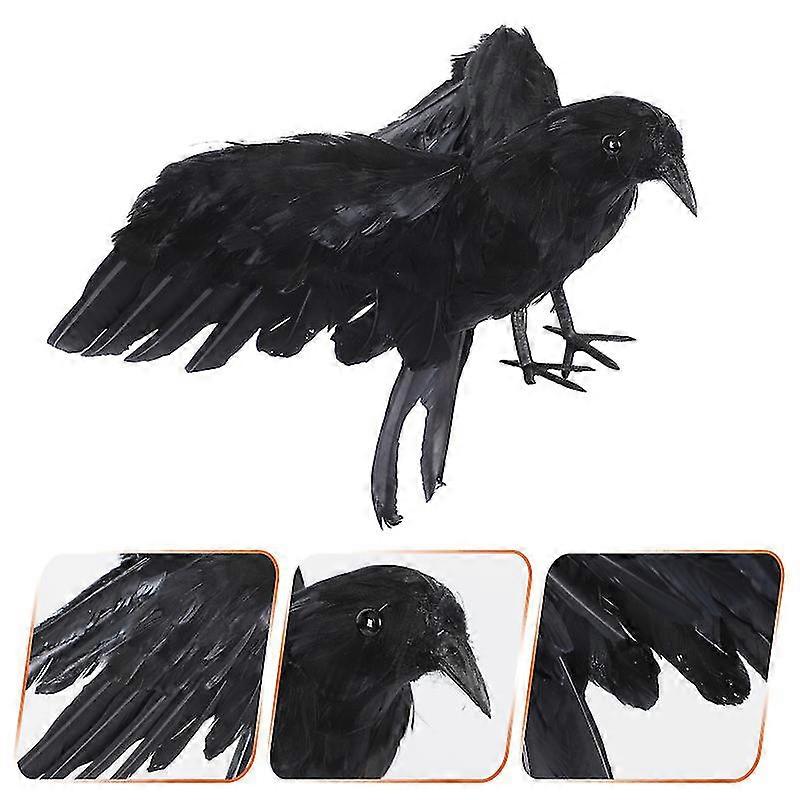 1pc Halloween Simulation Crow Ornament Halloween Crow Shape Prop