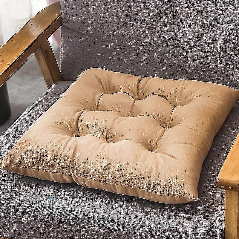 Solid Color Chair Cushion Square Cushion Floor Cushion Simple Crystal Velvet Chair Cushion Plush Cushion
