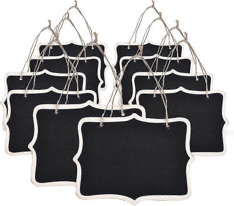 Mini Rectangle Chalkboard Label For Message Board Signs, Black, Set Of 10 Gift
