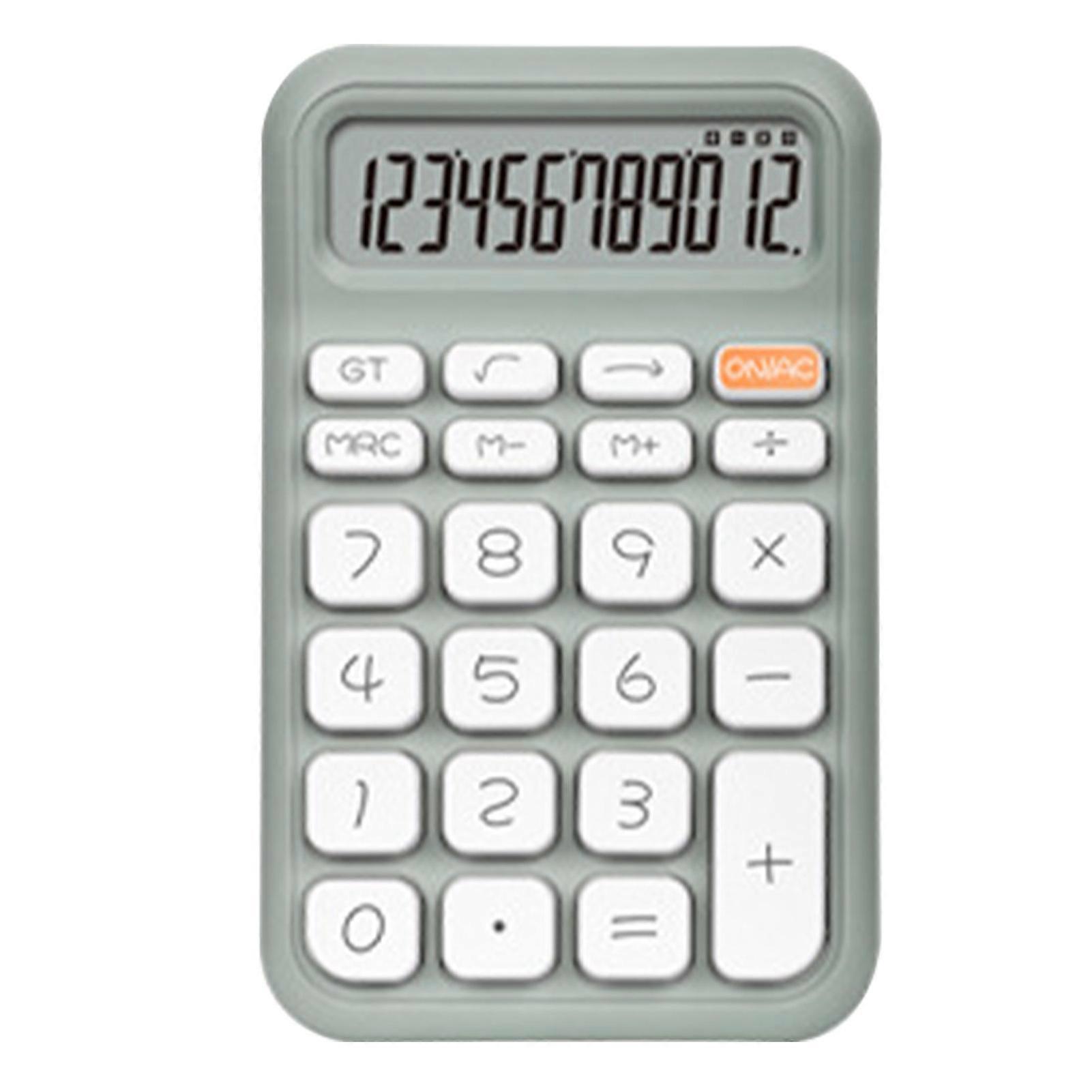 Calculator 12 Digit Handheld Pocket Calculator Note Pad Calculator for Students Office Green
