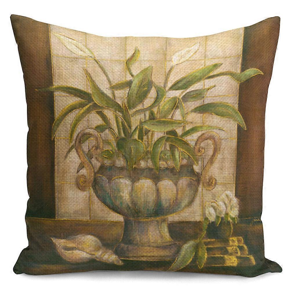 Fronhas Retro Impressas Capa de Almofada Vaso com Flores Design de Capa de Almofada de Sofá de Carro 849jpjcjh
