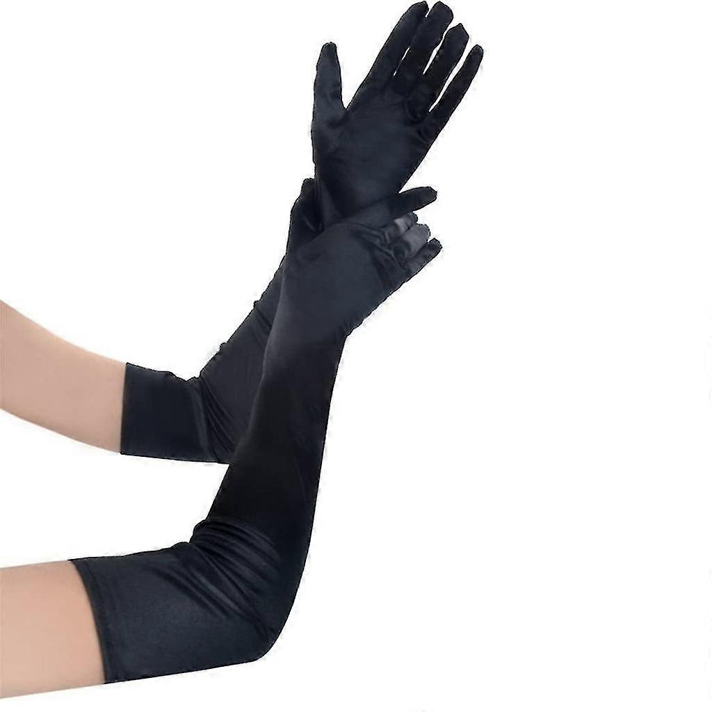 Gants longs en satin pour femmes Gants de mariage Gants de performance Gants en satin