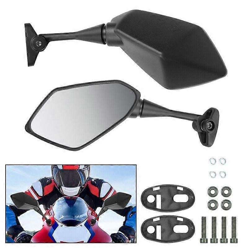 For Honda CBR250R Yamaha YZF R1 R6 R25 R15 R125 R3 R1S R1M FZ6R Mirrors Motorcycle Scooter Rear View Mirror Carbon Look Black