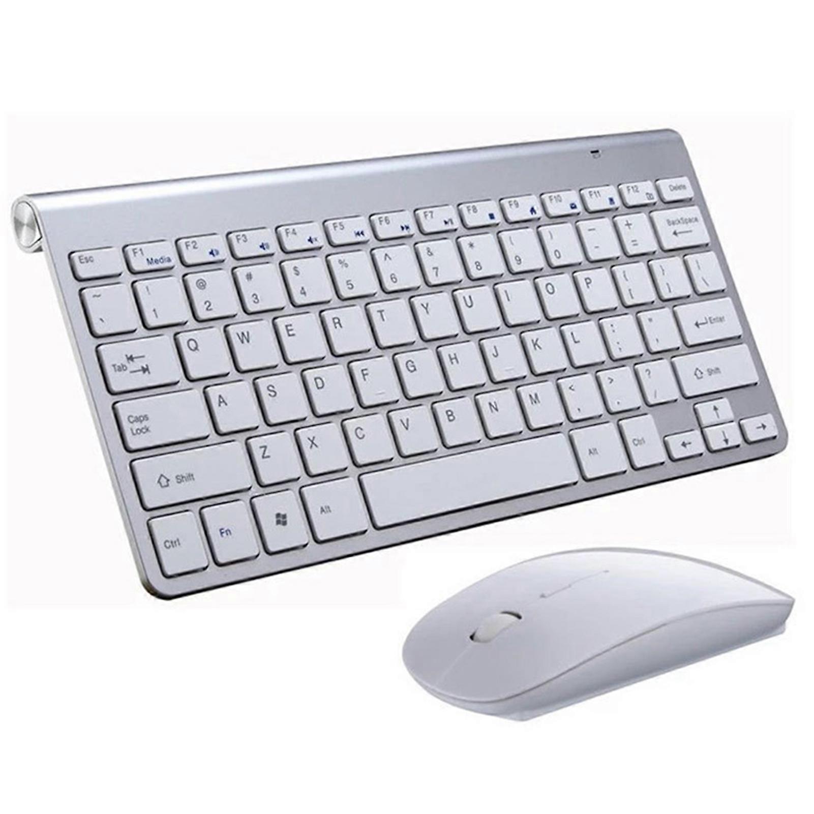 Cordless External Keyboard + Mouse Set Battery Powered Slim Keyboard 2.4G Automatic