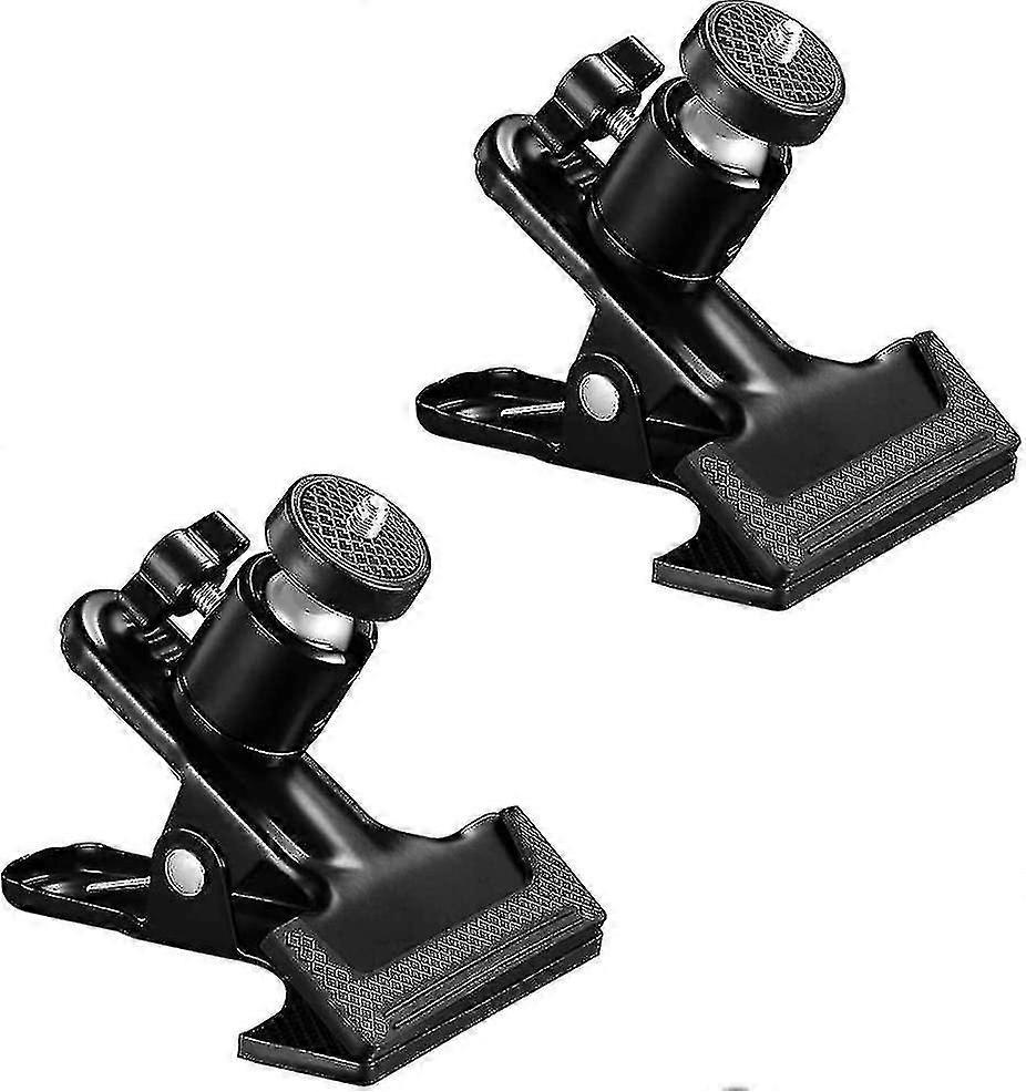 2 Pack Camera Spring Clamp, Metal Tripod Camera Mount Clip Clamp, Flash