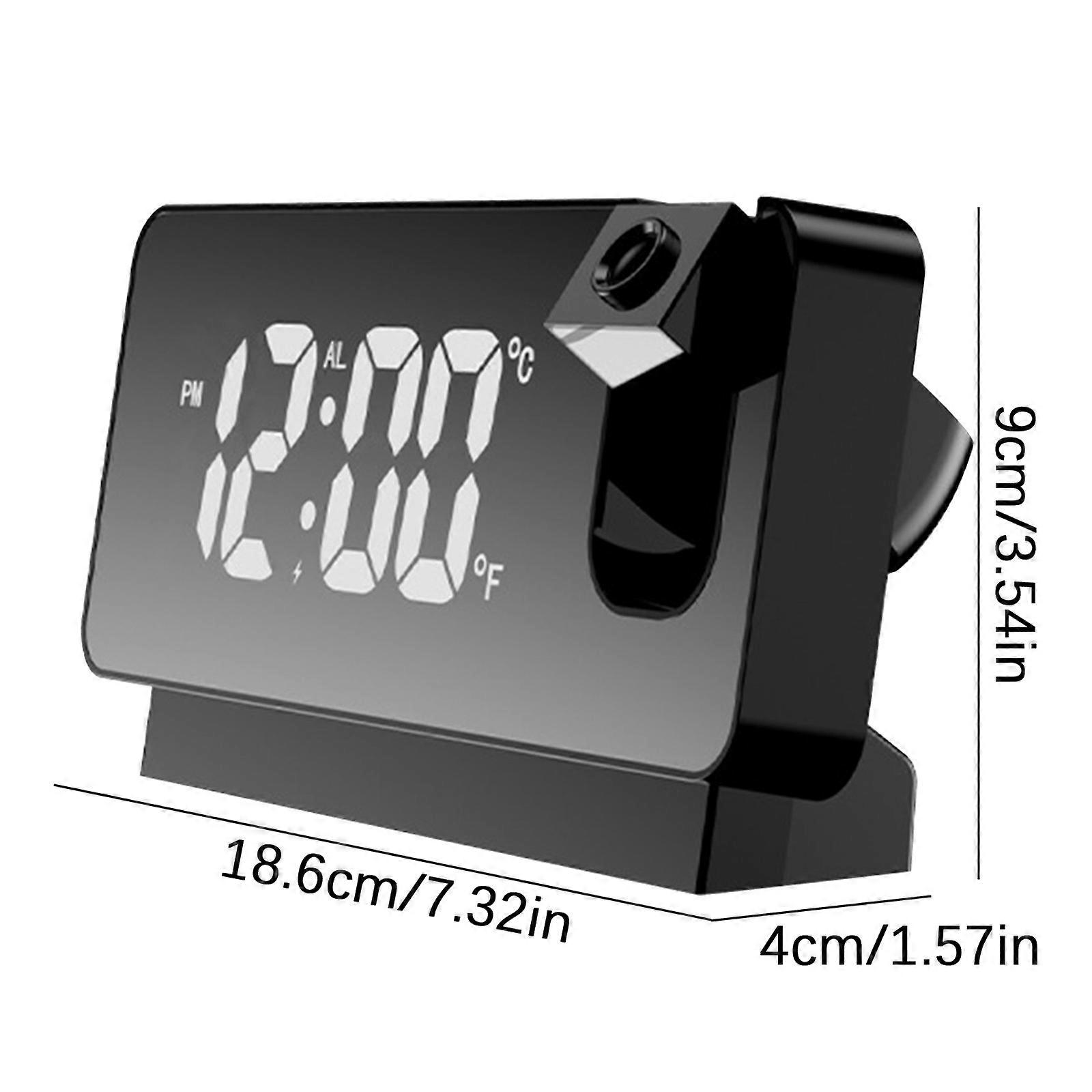 Mirror Projection Clock LED Large Screen Display Mute Electronic Projection Alarm Clock FLYE1439