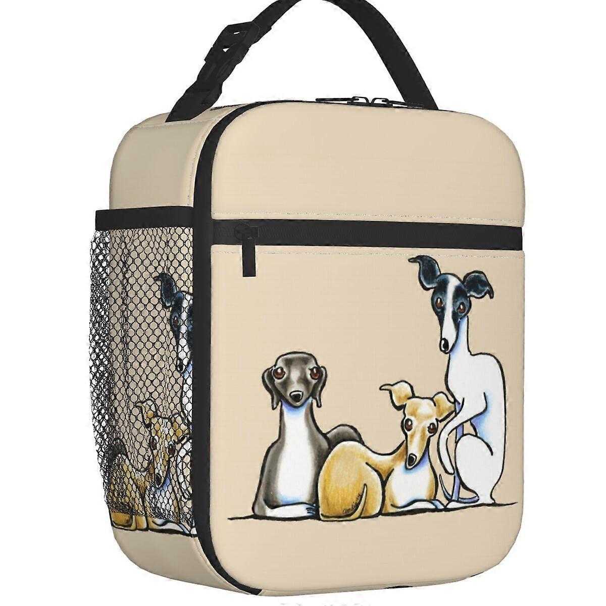 Sihthound Greyhound Flowers Art Portable Lunch Boxes Multifunction