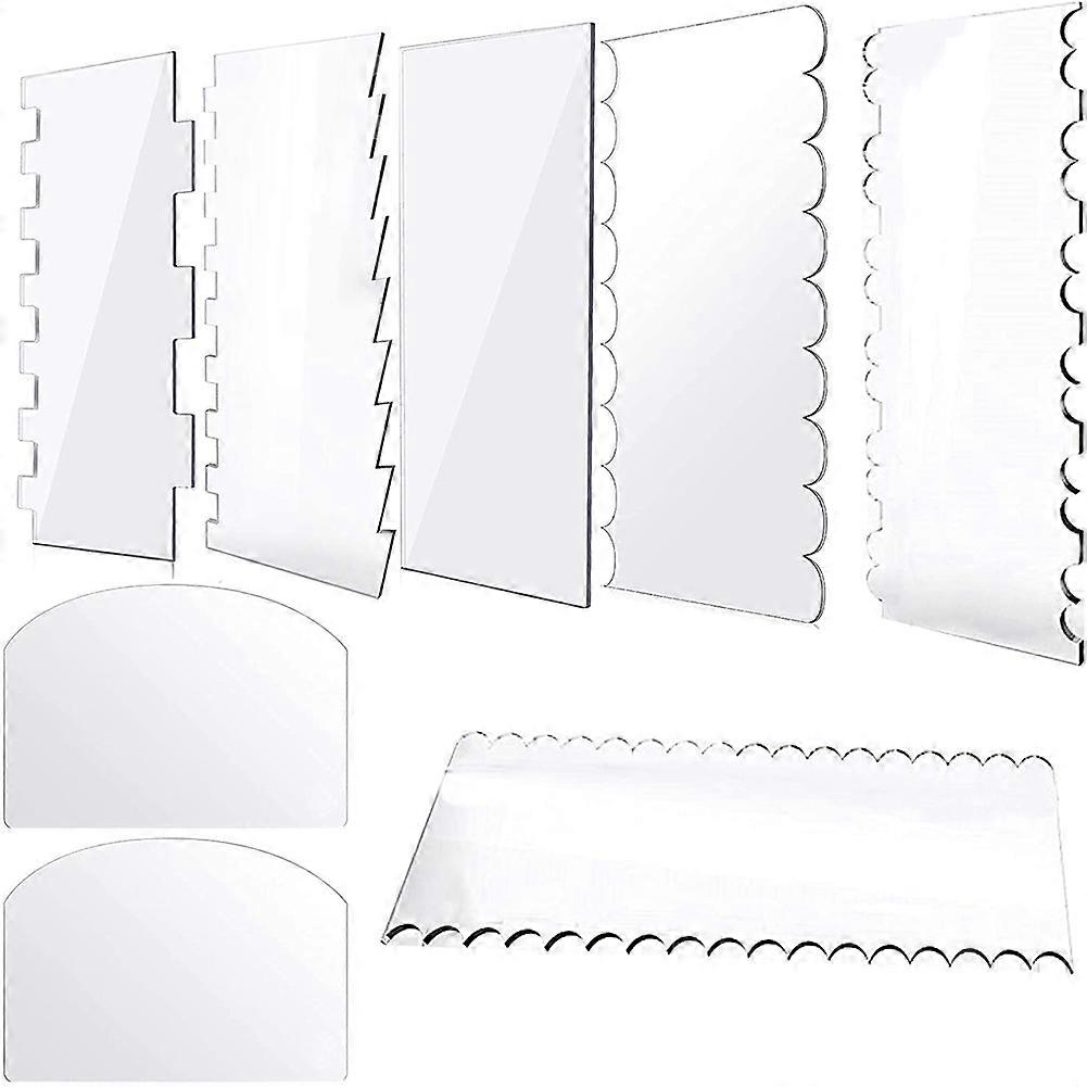 8Pcs Cream Scraper Smoother Teeth Edge Cake Baking Scraper Cake Slicer Pastry Tools DIY Decorating