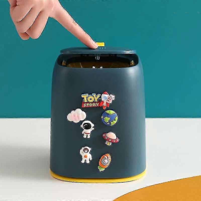 Desktop Trash Can Small Bedside Mini Cartoon Car Storage Bucket With Lid Cute Bedroom Home Table Small Paper Basket