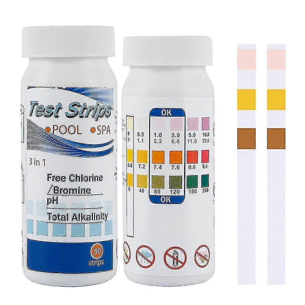 100 Pcs Hot Tub Test Strips 3 In 1 Pool Test Strips, Spa Ph Test Strips Easy And Quick Detect Water Tester Strips