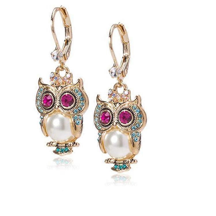 Pearl Owl Drop Earrings