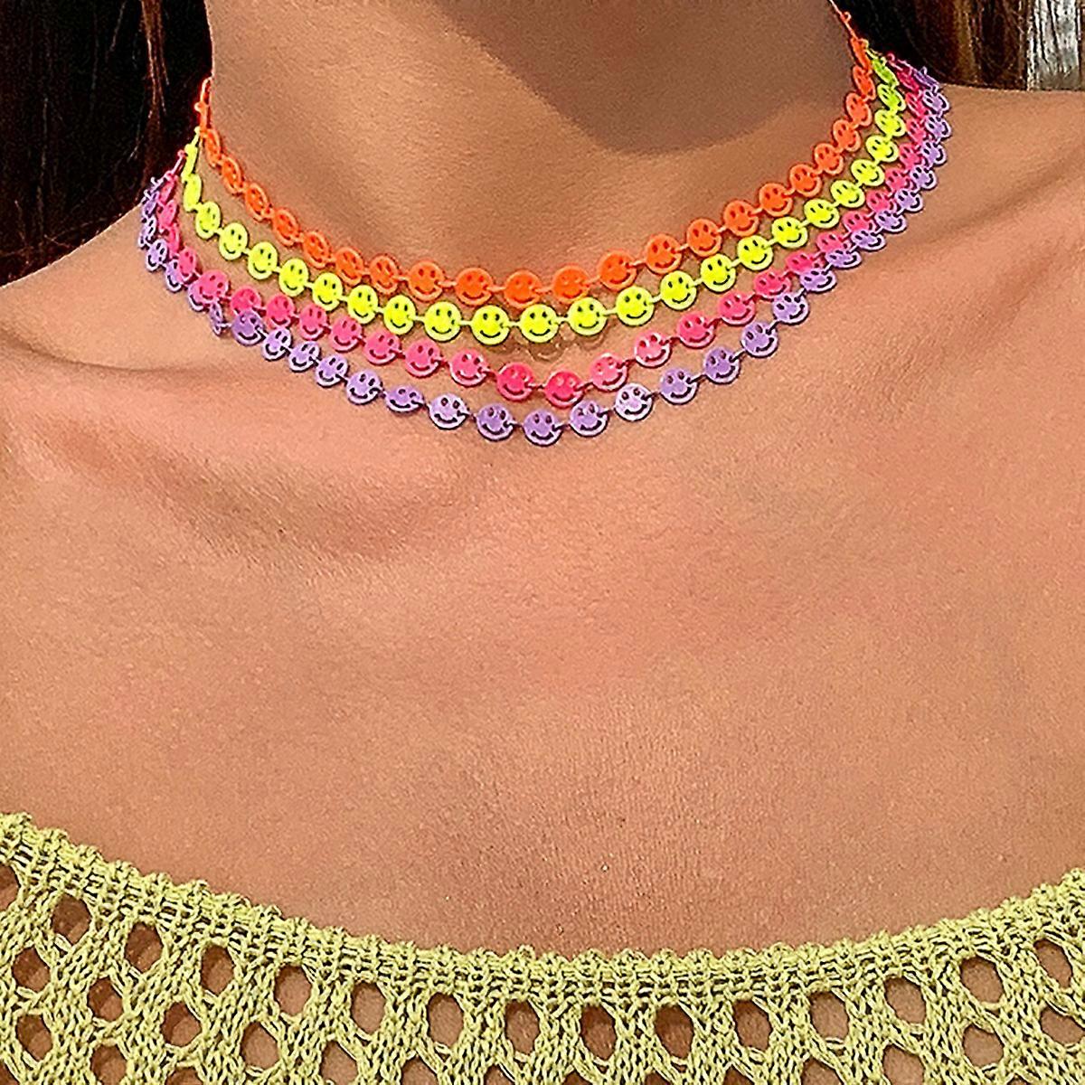 Smiley Necklace Enamel Happy Face