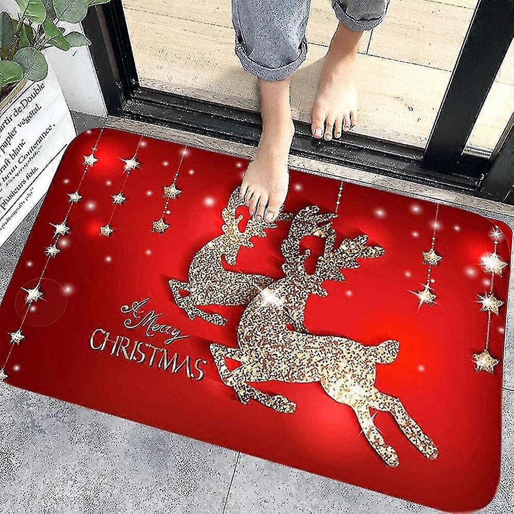 حصيرة أرضية عيد الميلاد ، سجادة داخلية غير قابلة للانزلاق حصيرة الباب ، ديكور المنزل الداخلي نمط عيد الميلاد