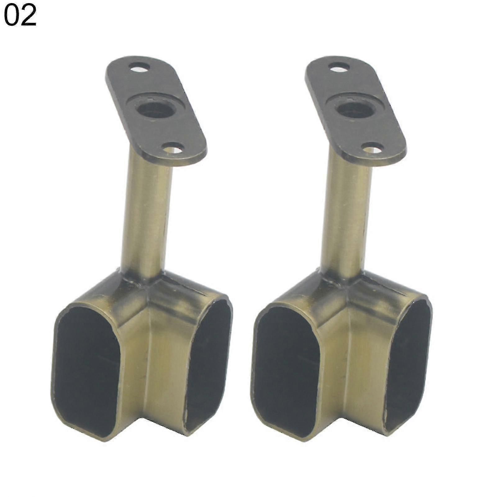 2pcs Alloy Ceiling Mounted Bracket Corner Wardrobe Rod Clothes Rail Lever Holder
