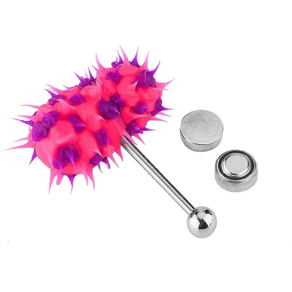 Vibrant langue anneau Stud Barbell en acier inoxydable corps Piercing bijoux (rose violet)