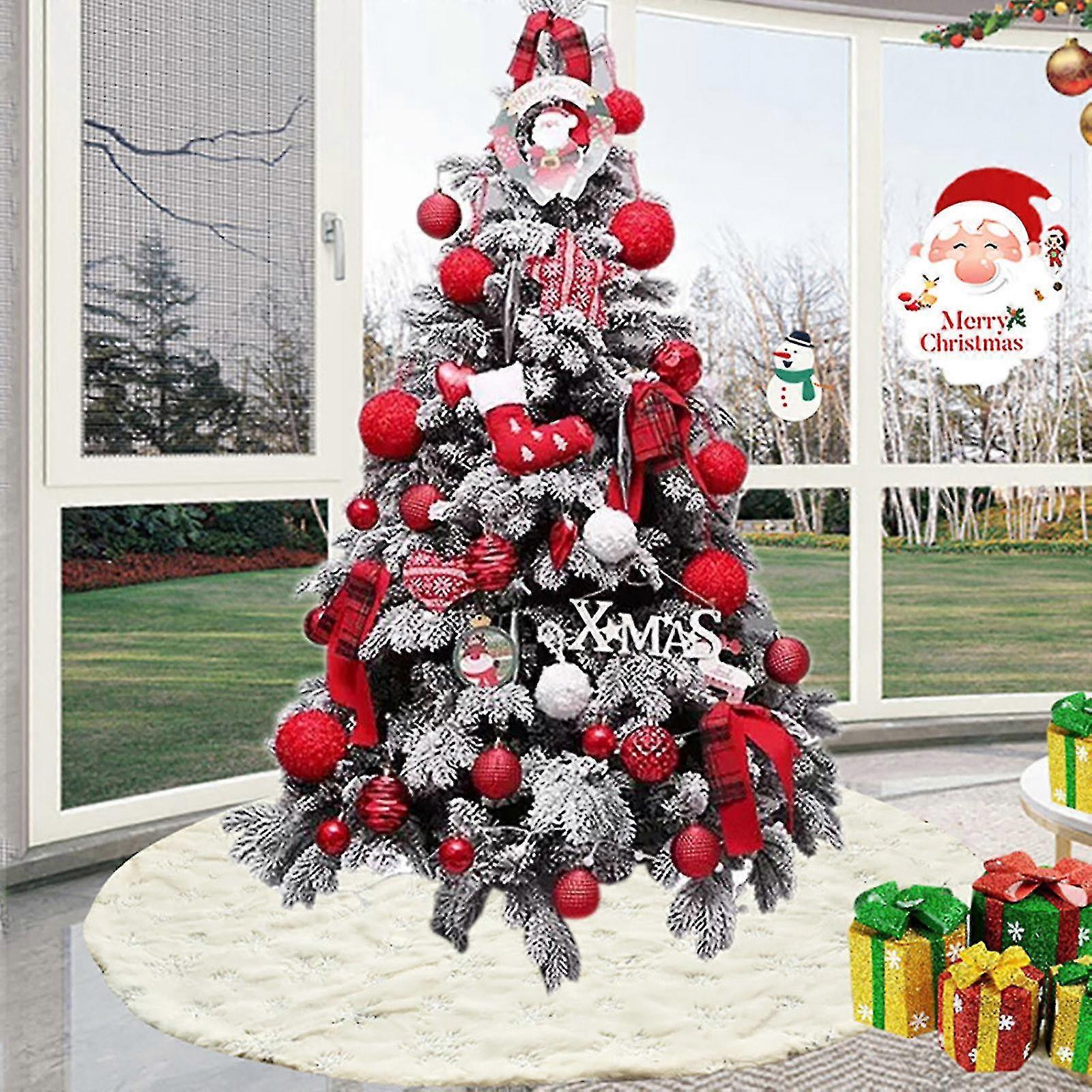 Christmas Decorations Polyester Printed Christmas Tree Skirt Decoration Props
