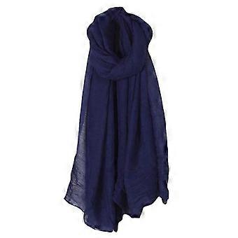 Vrouwen Effen Kleur Lange Sjaal Wrap Vintage Katoen Linnen Grote Sjaal Hijab Elegant