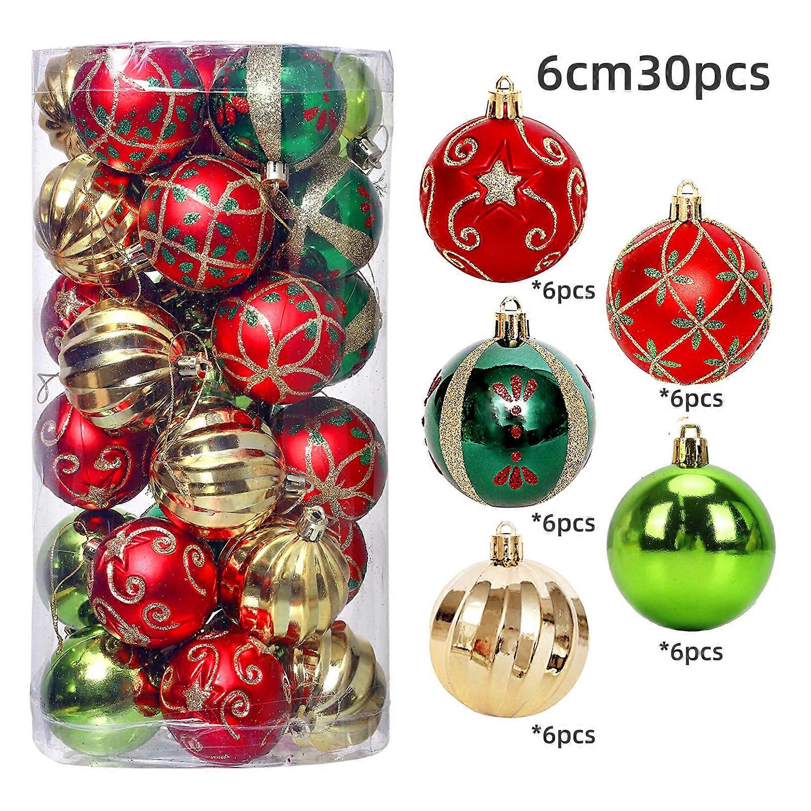 Christmas Tree Ornaments, 30ct Christmas Ball Decoration Set