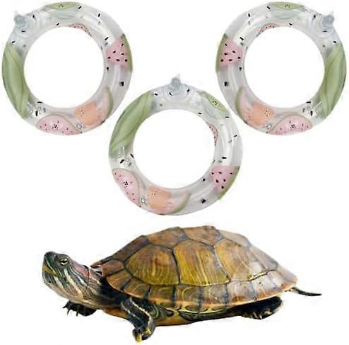 11cm 3 Pack Inflatable Turtle Floating Platform Toy Small Animal Floaties Swimming Ring Basking Rest Dock for Turtle Tortoise