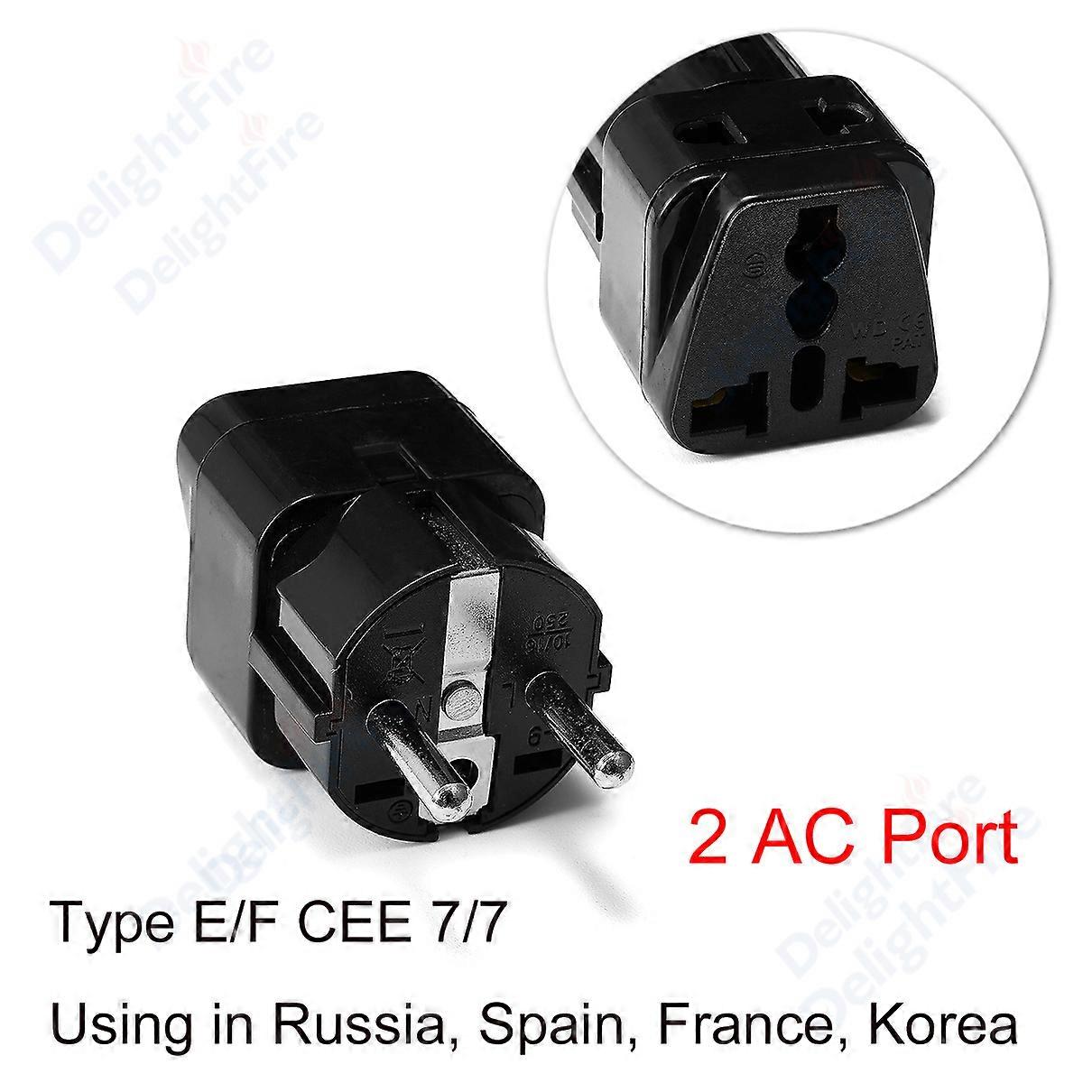 Universal EU Plug Adaptor 2 in 1 KR Plug AU UK US To EU Travel Adapter Electrical Socket US To EU Travel Adapter Plug Socket