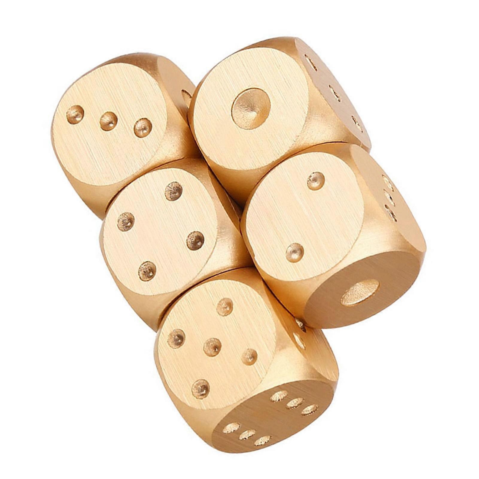 Aluminum Alloy Table Game Poker Dice Set with Storage Box - 5 Pieces (Square Box)