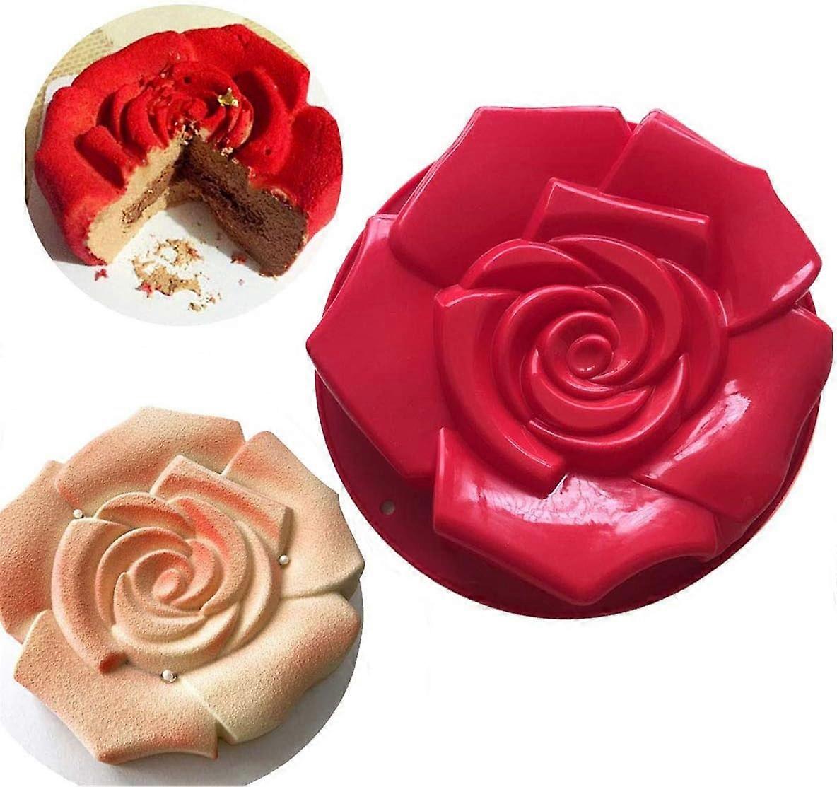 Premium Silicone Baking Pan for Muffins, Cupcakes, Cakes, Pudding - Rose Shape Bread Pan