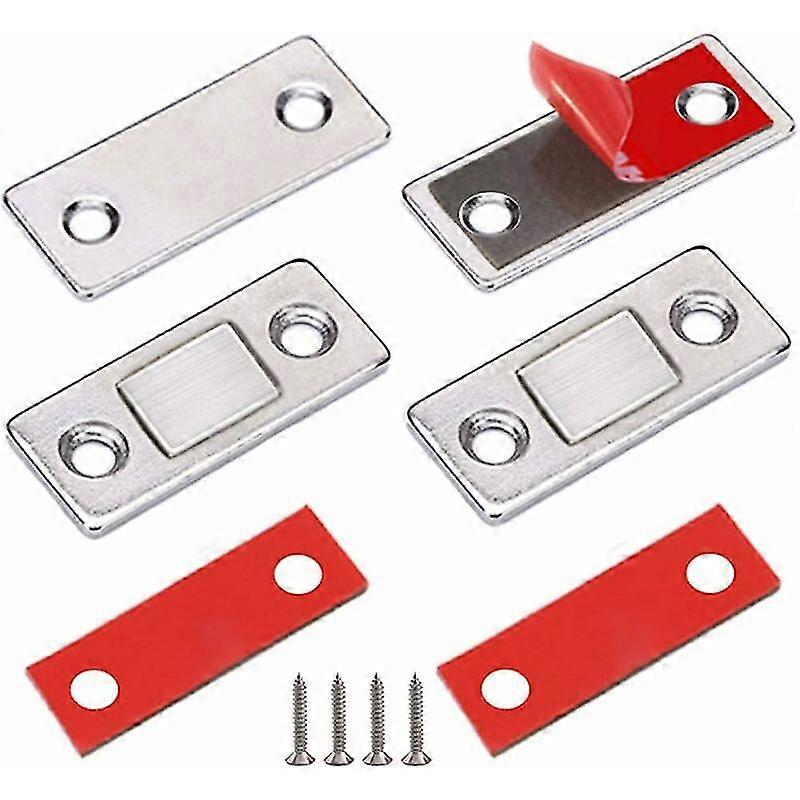 2 Pieces Magnetic Closet Door Magnetic Catch Very Thin Magnetic Stick-on Magnetic Catch Adhesive Closure Powerful Magnetic Furniture For Sliding Door