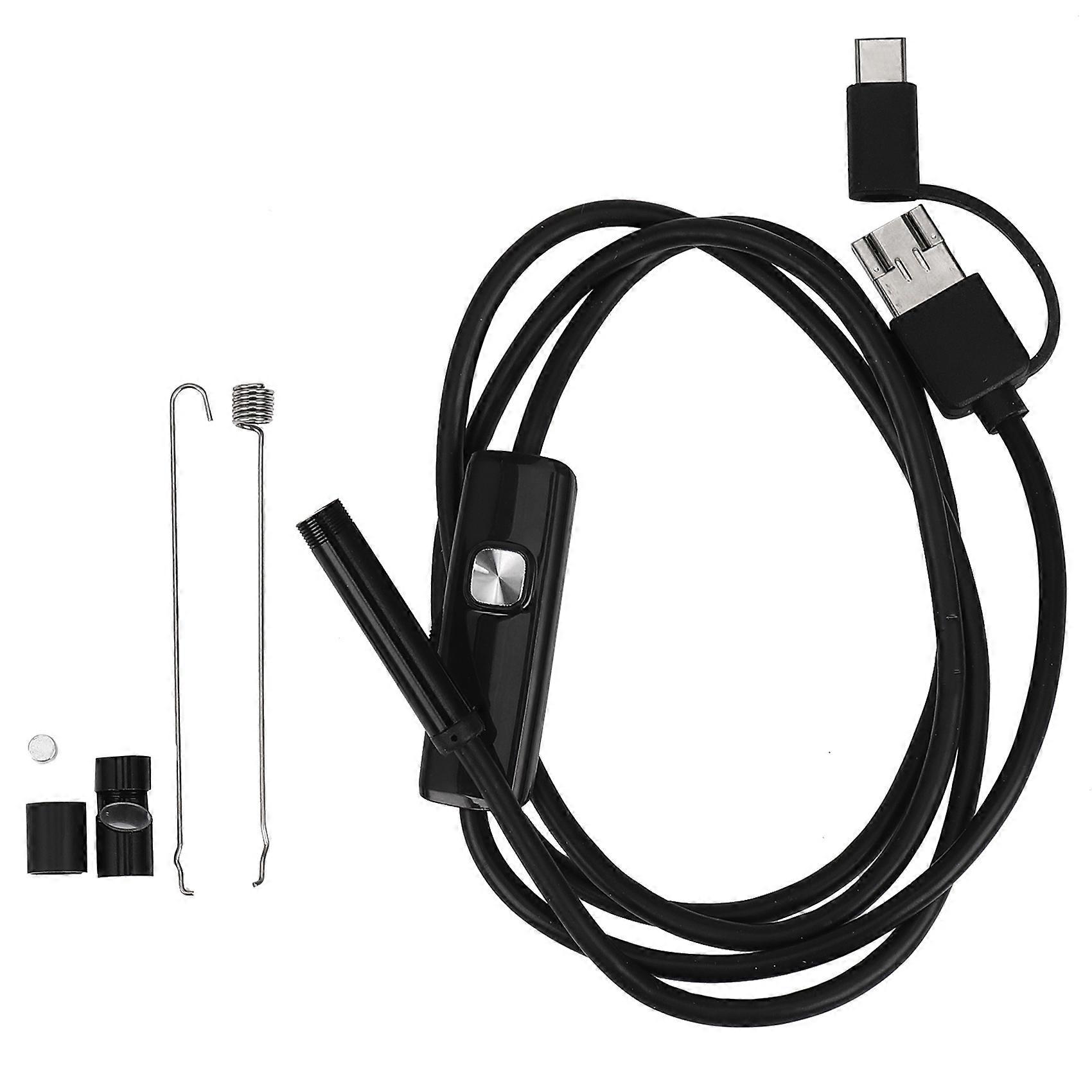 3-In-1 Borescope Inspection Camera Built-in 6 IP67 Waterproof USB Type-C Endoscope for Android Smartphones/PC(1M 7Mm)