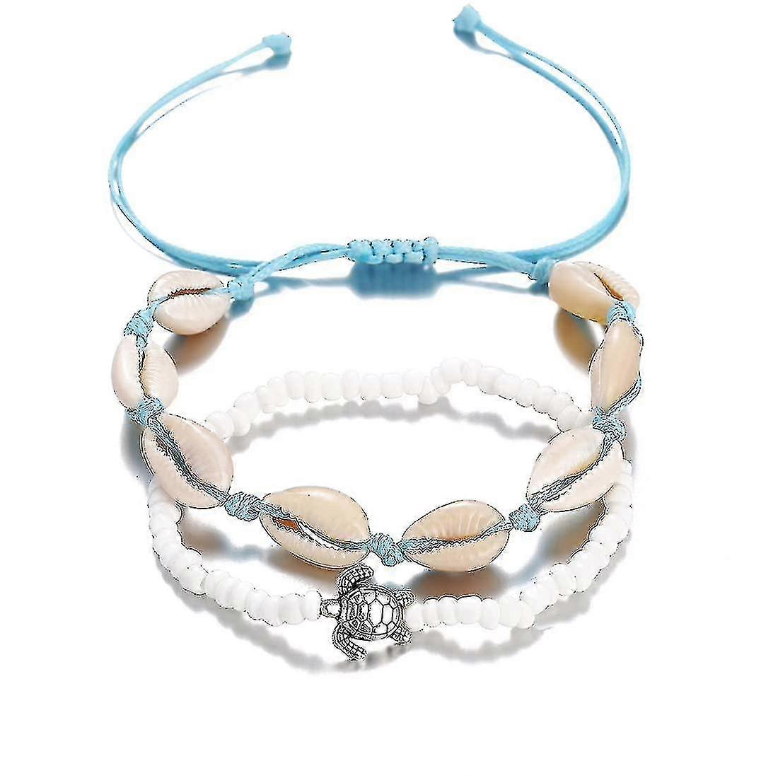 Bracelets De Cheville Boho Coquillage étoile De Mer - Chaînes Pied été Plage, Perles, Tortue