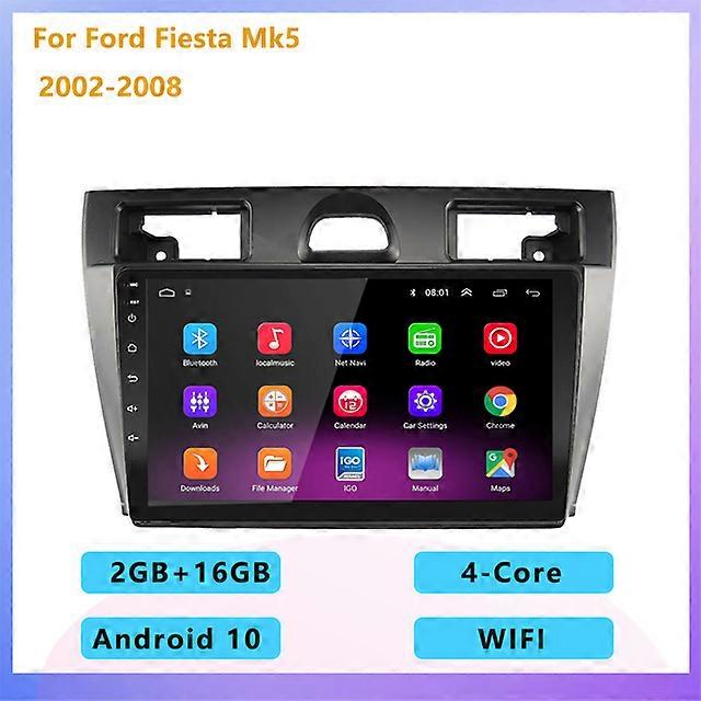 2 din android 10 Car radio Multimedia Player stereo wireless Carplay Auto GPS navigation For Ford Fiesta Mk5 2002-2008