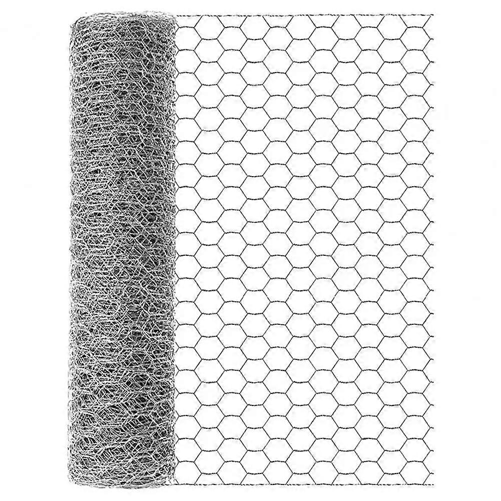 1 Roll Wire Mesh Hot Galvanizing\tsilver Color Hexagonal Design Chicken Wire Rustproof Durable Waterproof Netting Wire For Garden