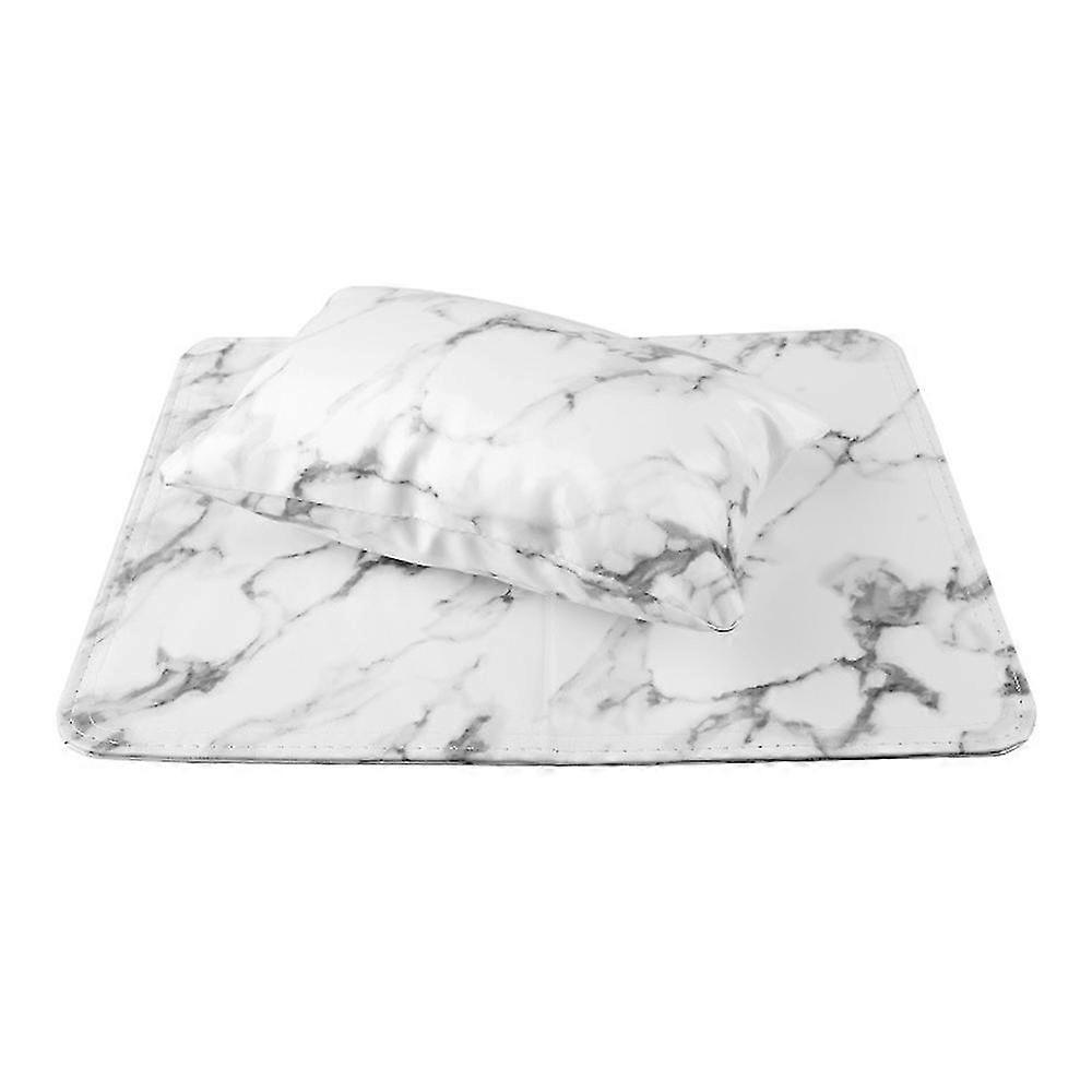 Nail Armrest Marble Manicure Hand Pillow Pu Leather Hand Pad Non-slip Foldable Desk Mat Desk Table For Nail Art