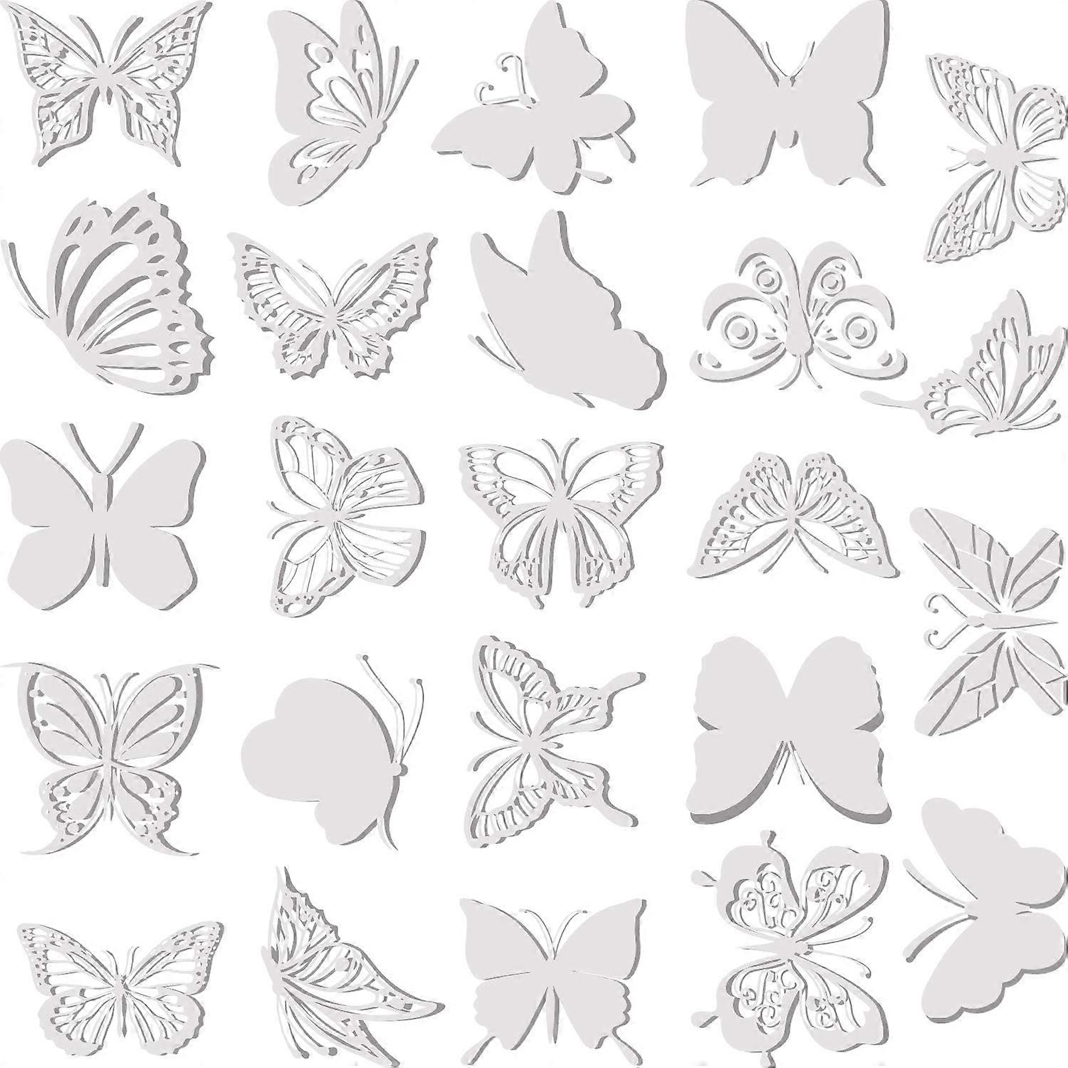 24 Pieces Anti-Collision Wide Butterfly Window Stickers Window Stickers Anti-Bird Translucent Dust-proof Stickers to Prevent Bird Strike on Door and W