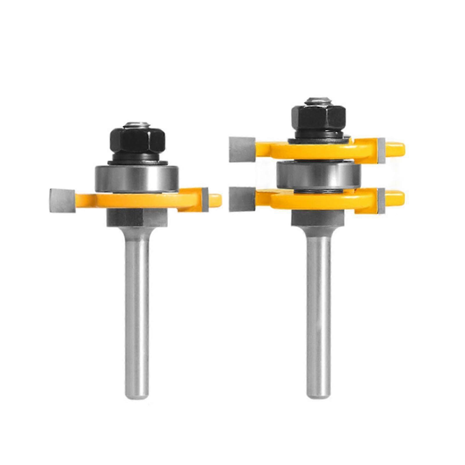 2pcs T-slot Wood Router Bits Set for Woodworking - Shank Milling Cutter Portable and Durable