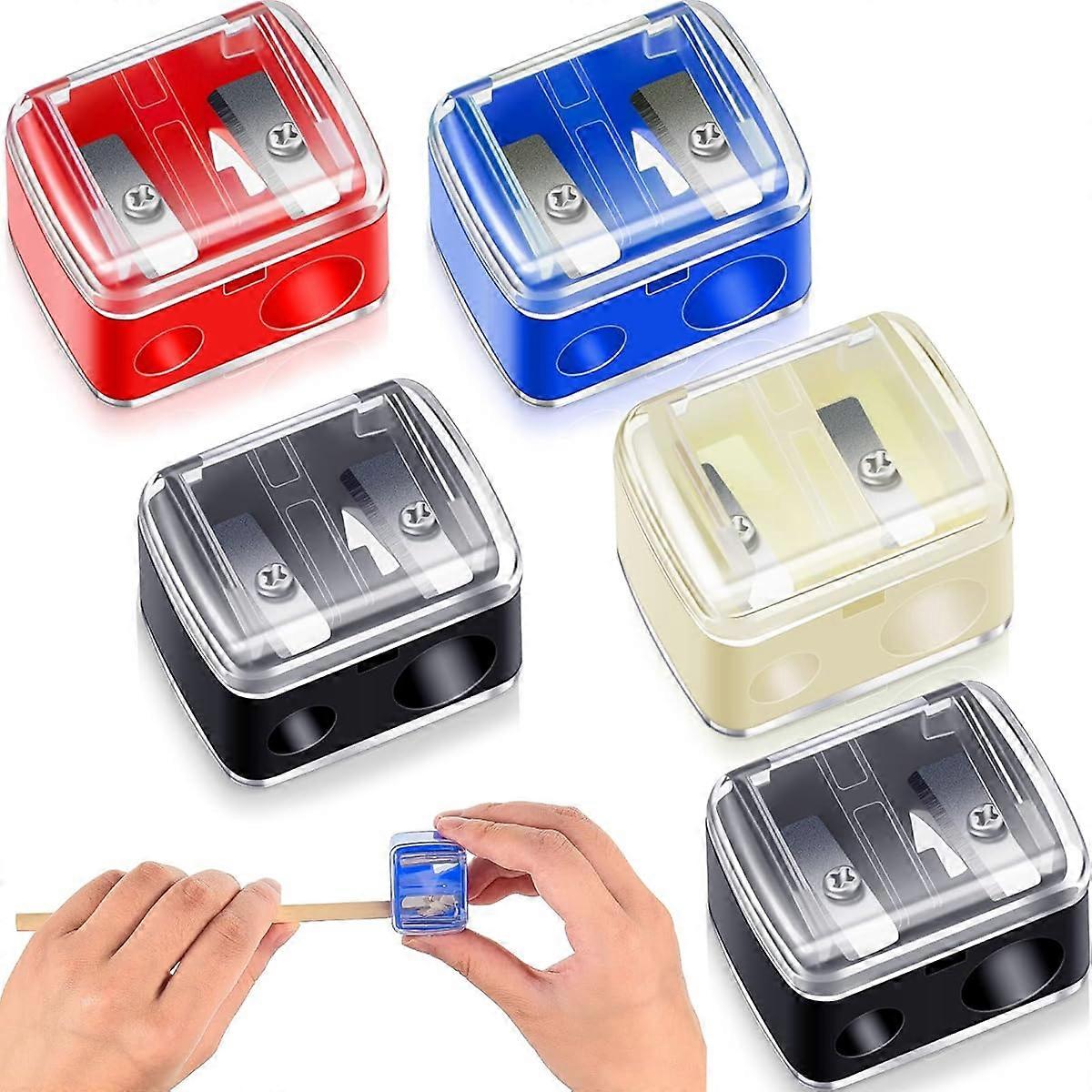 5 Pack Colorful Makeup Pencil Sharpener Eyeliner Sharpener Lip Pencil Sharpener Cosmetic Pencil Sharpener Dual Sharpener