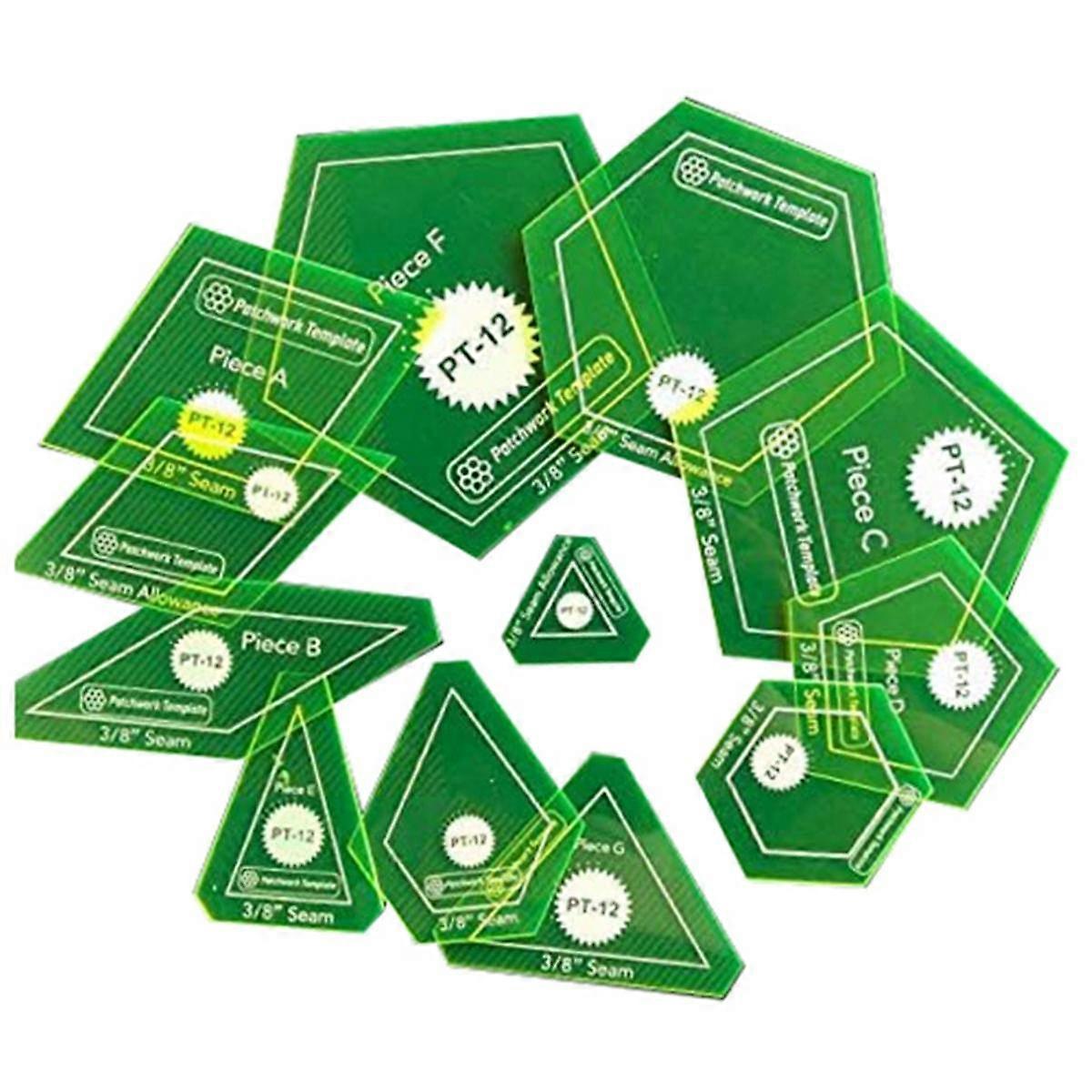 Set von 12 Patchwork/English Paper Piecing Quilt Template Set, Handnähschablone Diamond Triangle