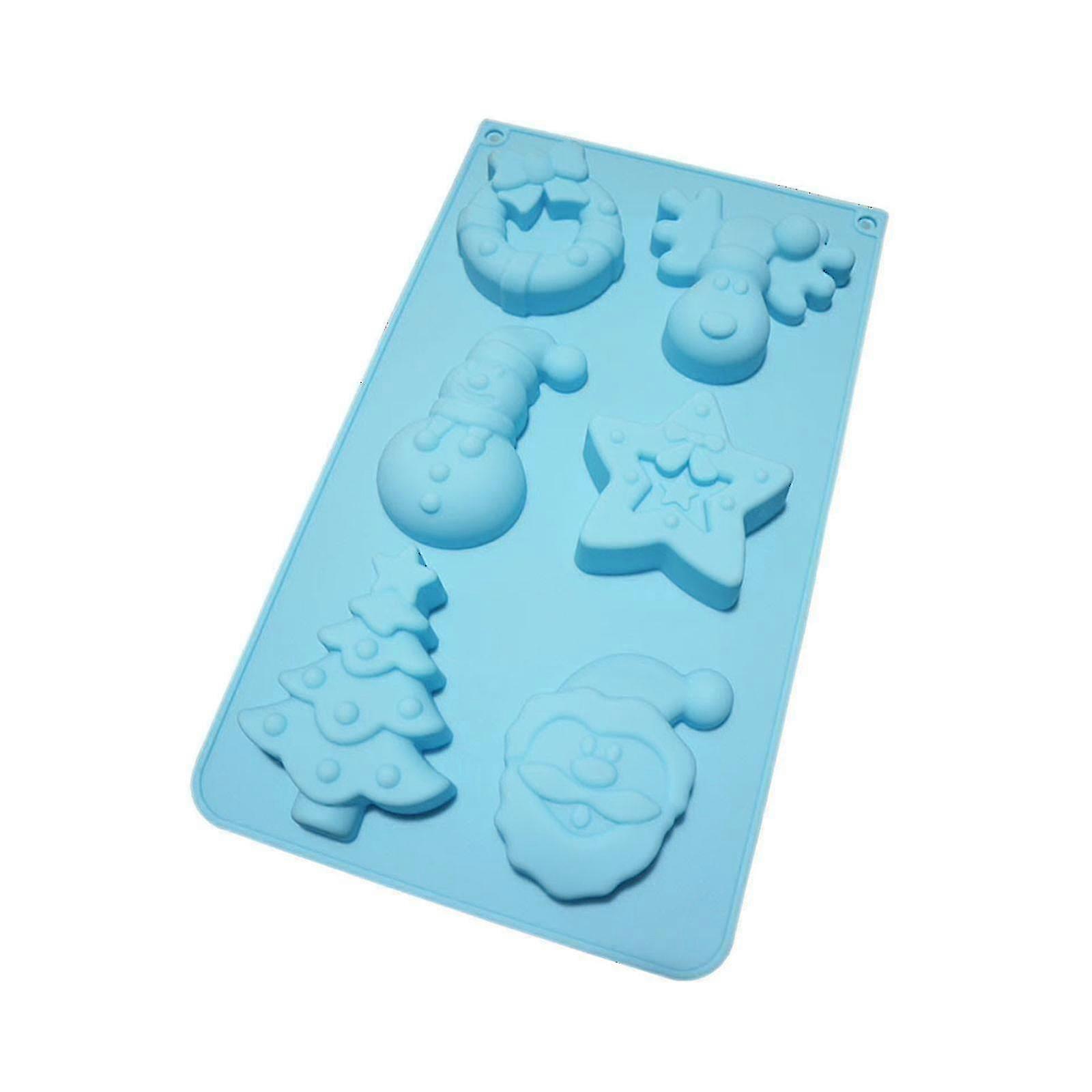 Navidad 6 con elk Christmas Tree Snowman Chocolate Diy Making Pudding Cake Mold