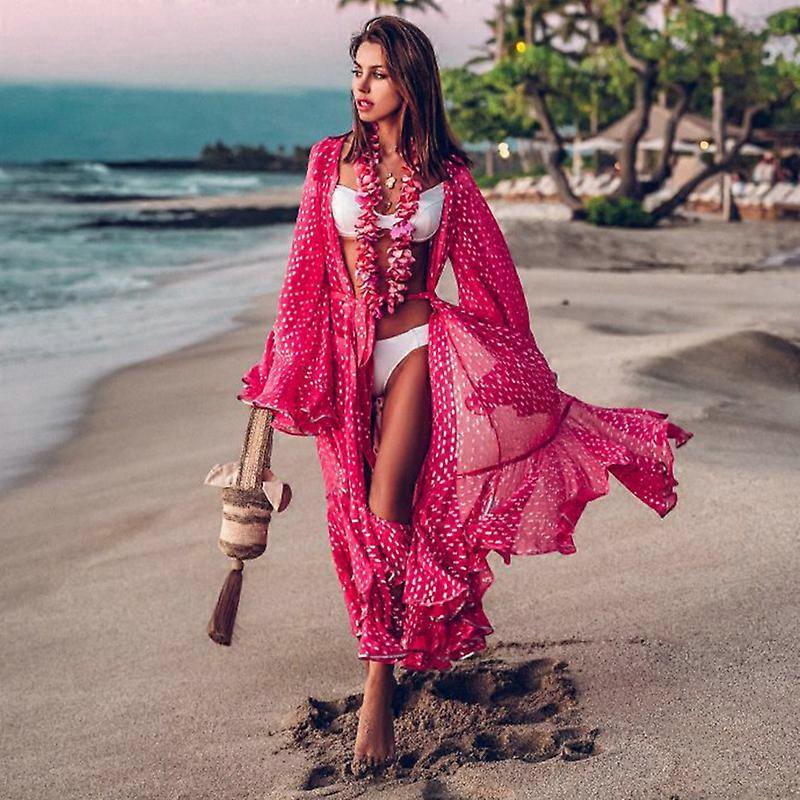 Women's Knitted Fringed Beach Cover-Up
