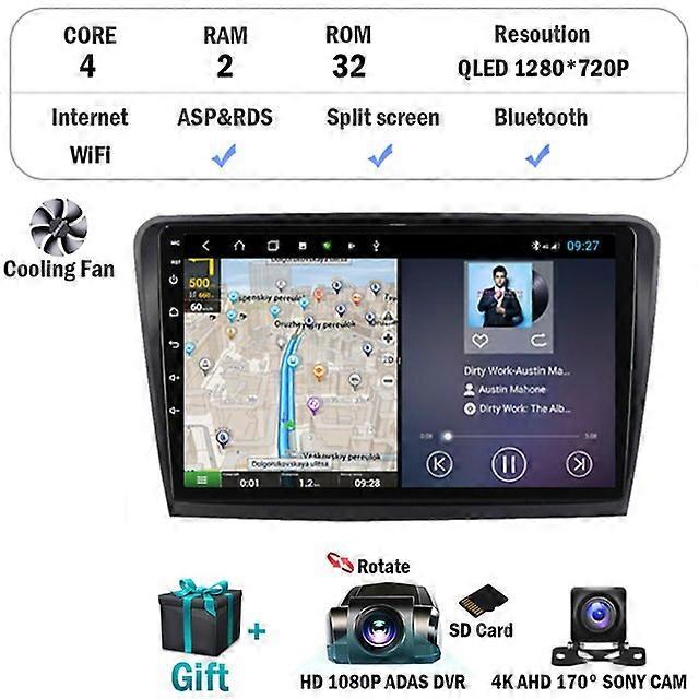 Android 12 4G + WiFi DSP Autoradio Lecteur vidéo multimédia pour Skoda Superb 2 B6 2008 - 2015 Navigation GPS 2 din Carplay IPS QLED