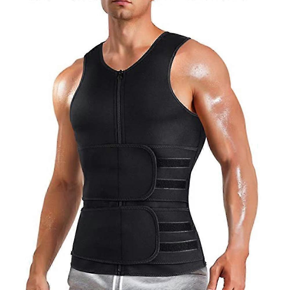 Mens Sauna Suit Waist Trimmers Belt Slimming Sweat Vest Waist Trainer Vest Body Shaper Exercise Sauna Shaper