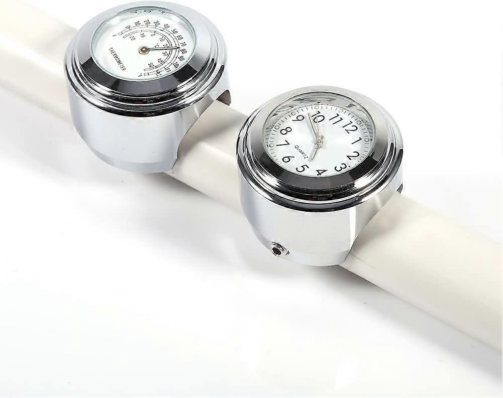 Orologio Da Manubrio Per Moto - Universale 22-25mm, Quadrante Nero, In Alluminio, Con Base - Foto 2