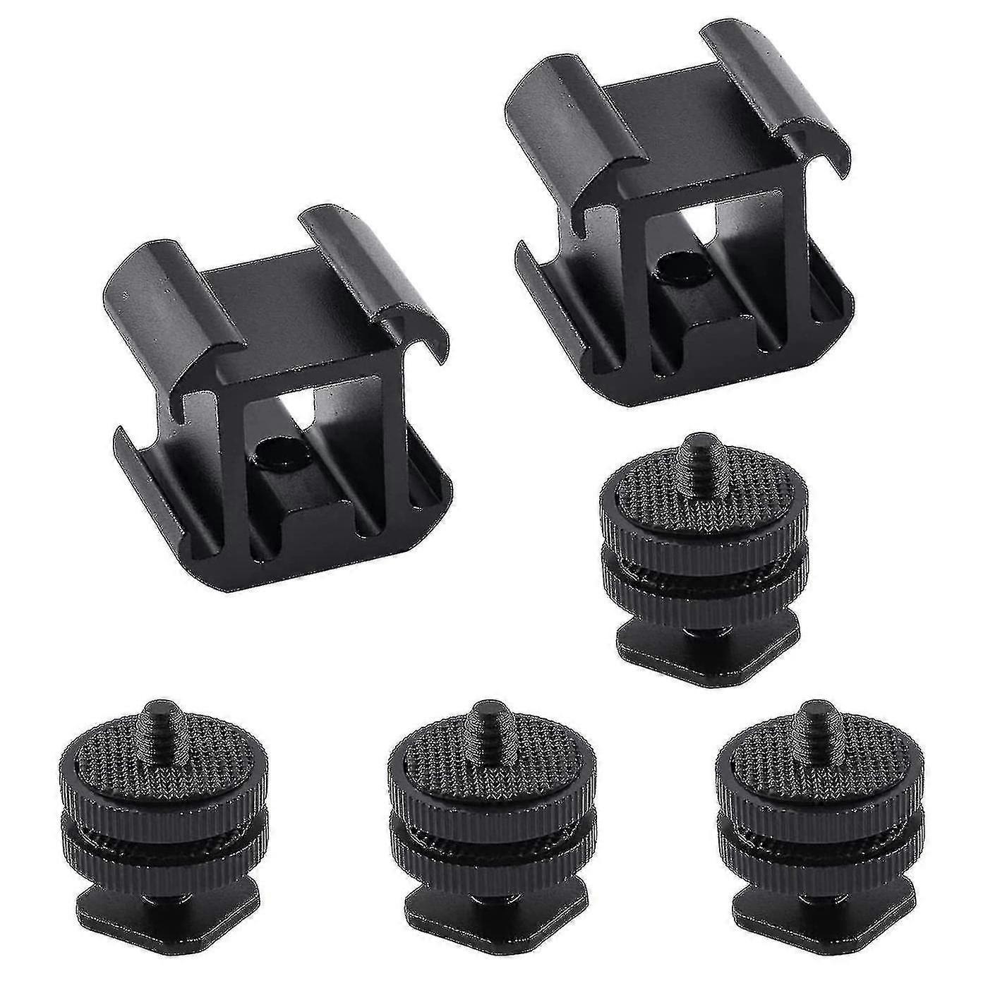 6pcs 1/4 Hot Shoe Adapter Screw Adapters Compatible Flashlight Microphone
