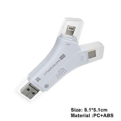 4 in1 USB i-Flash Drive HD Micro SD TF Card Reader per iPad iPhone Android PC &H
