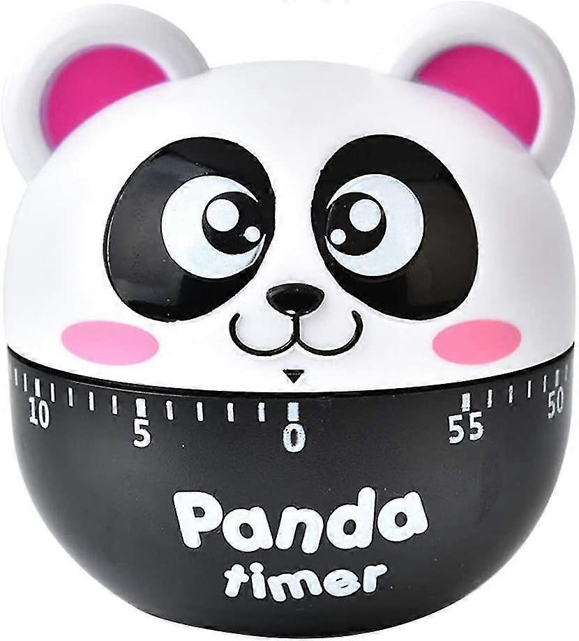 Kitchen Egg Timer Cute Classroom Timer Panda Modeling Mechanical Kitchen Baking Cooking Timer Reminder 60 Minutes (pink)