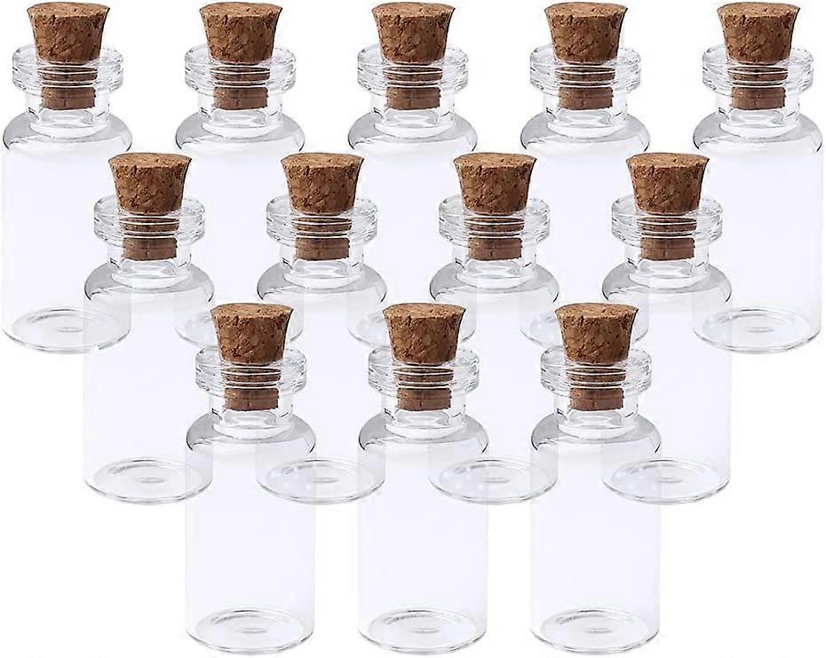 12pcs 2ml Small Mini Glass Bottles with Cork, Clear Spell Glass Bottles with Cork Lids Miniature Glass Potion Bottles