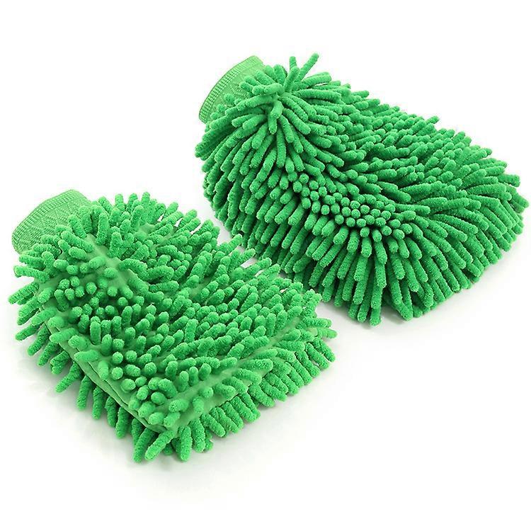car wash toolGreen Microfiber Wash Mitt, 2 Pack