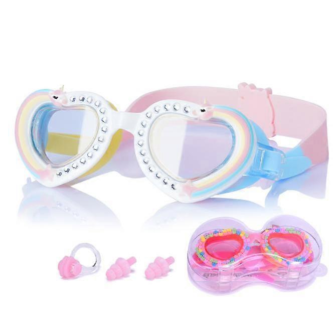Children's Swimming Goggles Cartoon Heart Shape UV Fogging Proof Swim Training Glasses