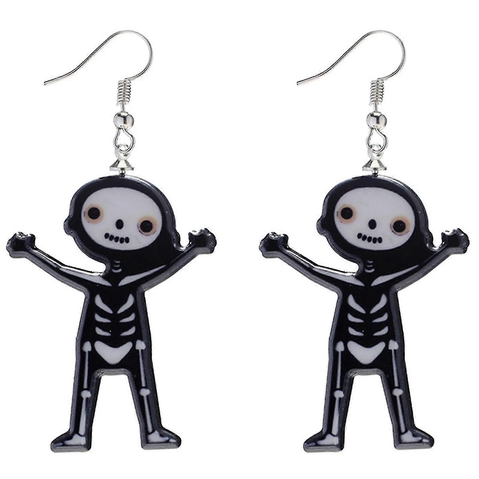 Halloween Dangle Earring Set Women Pumpkin Skeleton Ghost Pendant Ear Studs