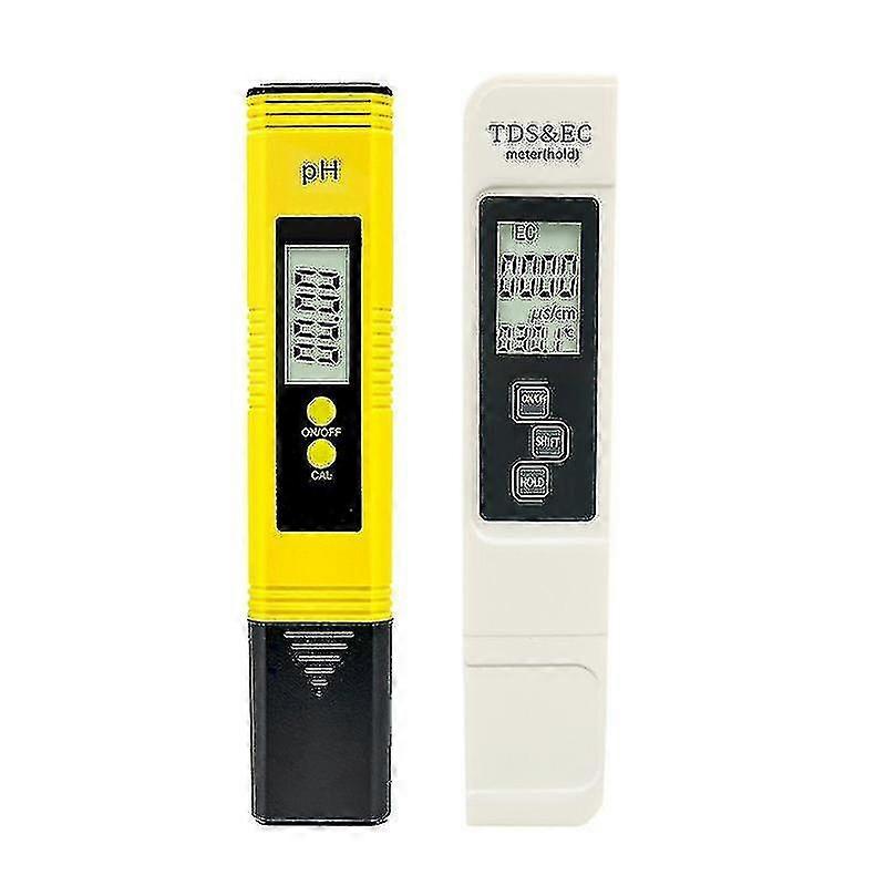 2pcs Digital Ph Meter Tds Ec Temperature Water Quality Test Pen 3 In 1 Set